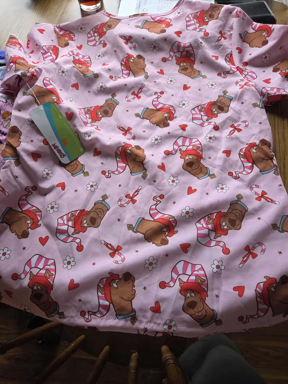 SCOOBY-DOO! Pink Bear Print Women’s Pajama Top - Cozy Sleepwear